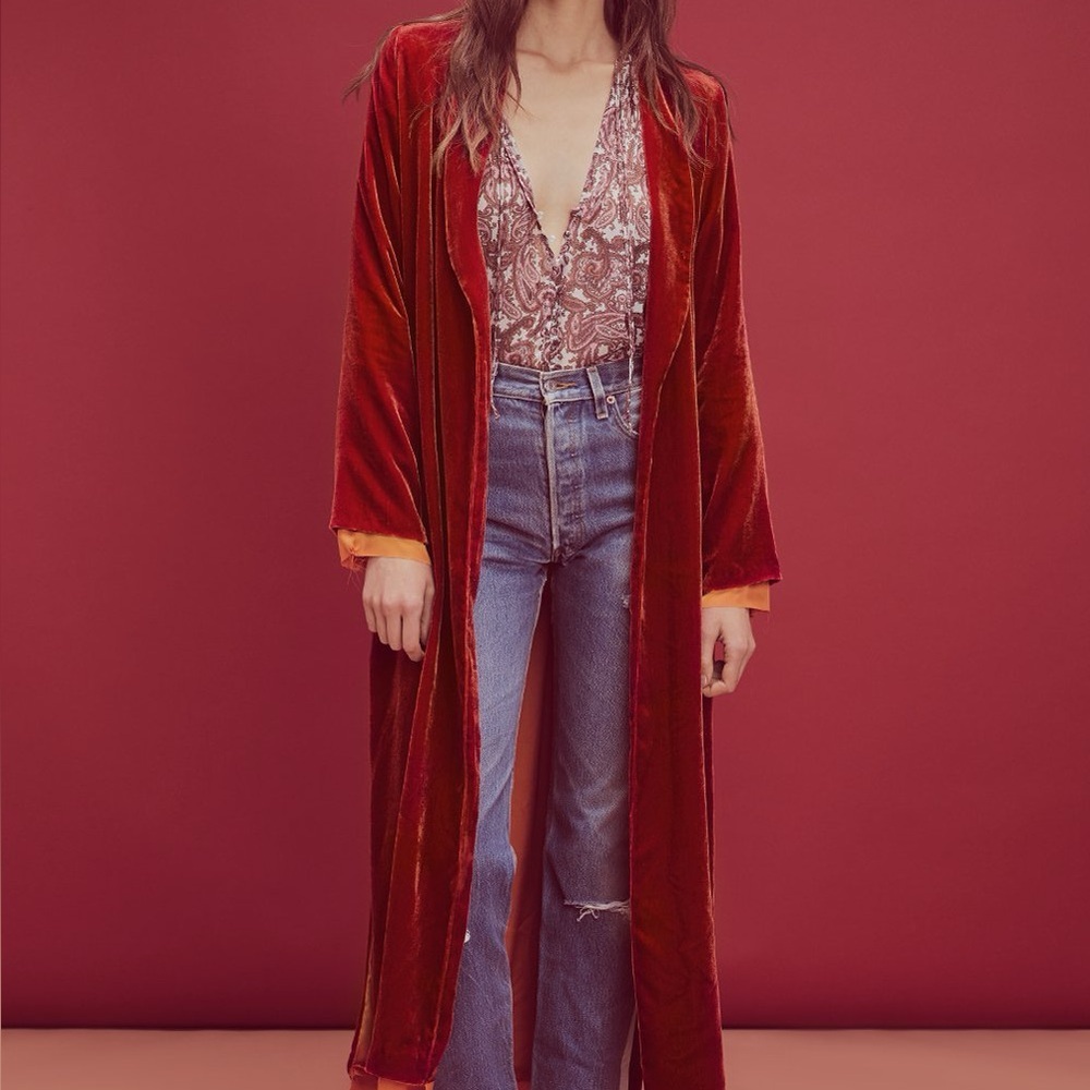 For Love And Lemons Rust Nadine Duster Coat